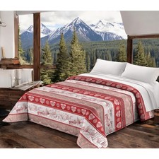 COPRILETTO Trapuntato FIOCCO © GERMAGNANO tirolese ROSSO Made in Italy