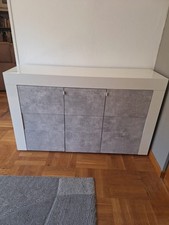 Mobile Bianco laccato e Grigio 3 ante 138x41x84