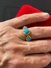 Turquoise Hearts Gold Plated