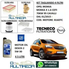 TAGLIANDO FILTRI + OLIO ORIGINALE GM 5W30 OPEL MOKKA X 1.6 DIESEL 70KW 95 CV