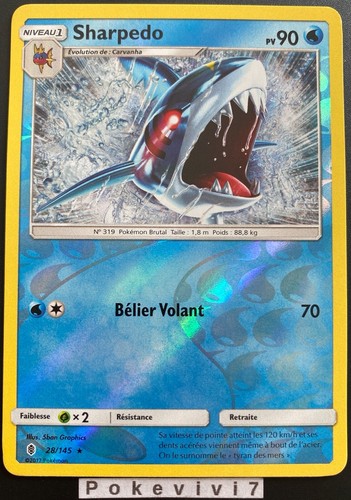 Carte pokemon sharpedo - carte, 28/145