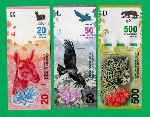 Argentina 500 pesos set - 20-50-500, (set