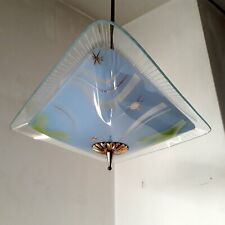 RARA plafoniera italiana anni 40 vetro e ottone stile Pietro Chiesa epoca 