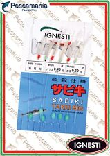 Lenza pesca in mare Sabiki 6 ami con piumette
