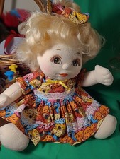 Bambola vintage My Child MATTEL 💕 biondo platino nodo superiore/vestito, fiori 