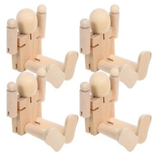  4 pezzi di bambola di legno non finita: bambole di legno con snodo mobile per