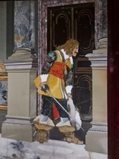 Lastra In Pietre Dure. Moschettiere Alla Porta Firmato  G Busi Firenze XIX Sec