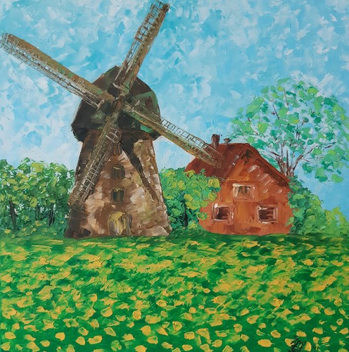Mulino vento dipinto - mulino,