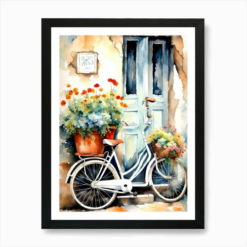 Bicicletta con cesto fiori