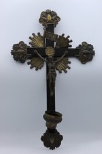 crocifisso legno argento xix