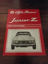 Alfa Romeo Junior Z Libretto Uso E Manutenzione