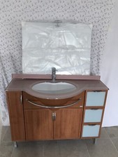 Mobile Da Bagno Con Specchio E Top In Cristallo Rosa