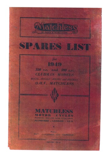 Matchless manuale ricambi moto - matchless,