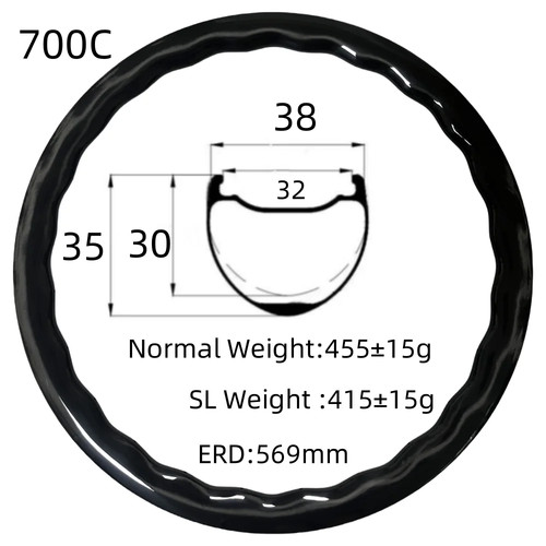 Cerchio carbonio onda freno - , a
