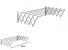 x Stendibiancheria Estensibile Muro Lunghezza 80cm Salvaspazio e Resistente dfh