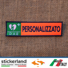 Toppa Toppe Patch DAE con NOME PERSONALIZZATO base arancio fluo con velcro M+F