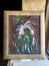 Dipinto olio moderno madonna - moderno,