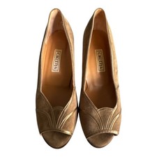 Scarpe Donna Caccetta marrone camoscio punta aperta Misura 38 Made in Italy 100%