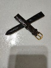 Cinturino Citizen Ricambio Orologio Donna 14mm Vero Coccodrillo Marrone Lucido