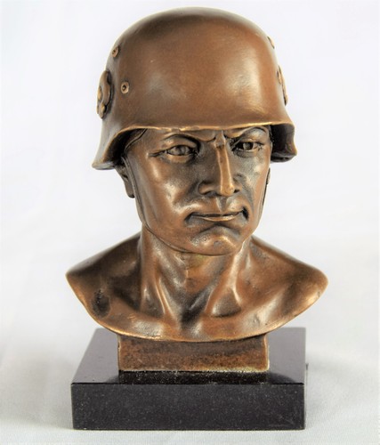 Scultura bronzo busto soldato