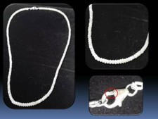 Collana zaffiri bianchi rondelle 63 ct e argento sterling 