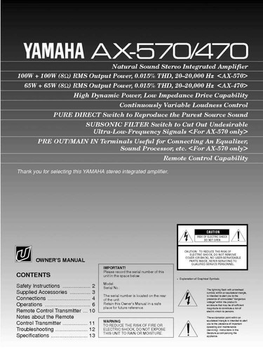 Yamaha 570 amplificatore - yamaha, ax-570