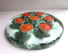 Portacandele Vetro Artistico Vintage Fine Anni '90– Fatto a Mano-Articolo Raro