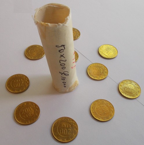 Rotolino monete 200 - rotolino, lire
