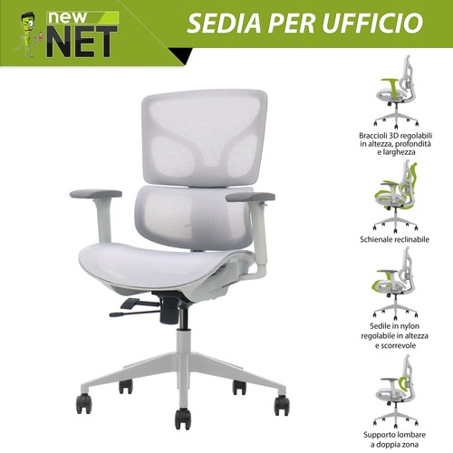 Sedia ufficio silver con - da,