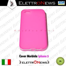 Cover Tpu Iphone 5 Semirigida Particolare Colore Rosa - Bianco Nuova