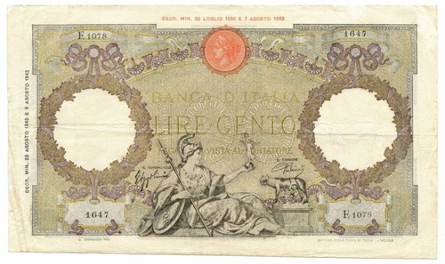 100 lire capranesi - lire, aquila