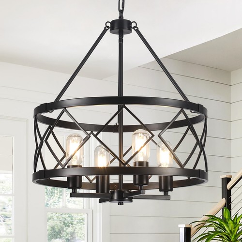 Lampadario nero luci - nero, 4