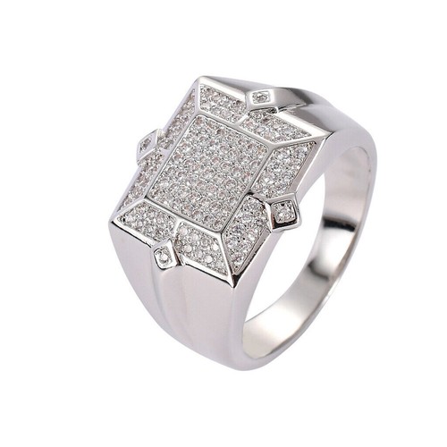 Anello uomo quadrato zircone