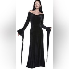 Maxi abito in velluto gotico