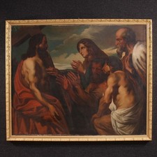 Antico dipinto olio su tela