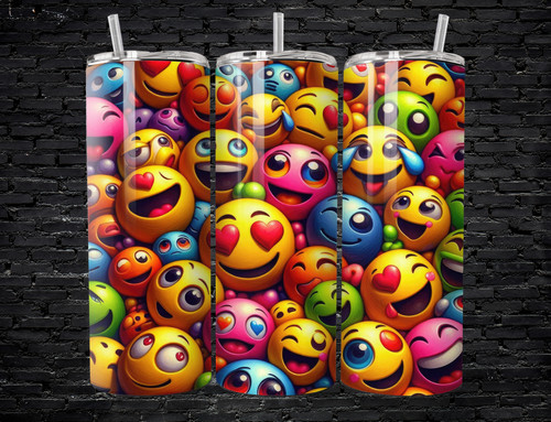 Bicchiere 20oz colorato emoji - bicchiere,