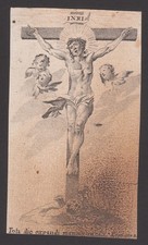 Cristo in croce - Quadro devozionale XVIII secolo - Quadro sacro - Santino D206