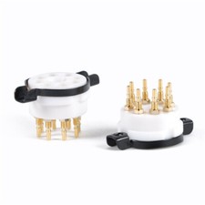 2PCS Teflon Gold 9 Pin ECC83