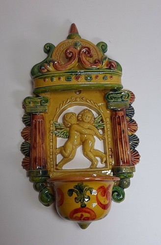 Acquasantiera con angeli - acquasantiera,