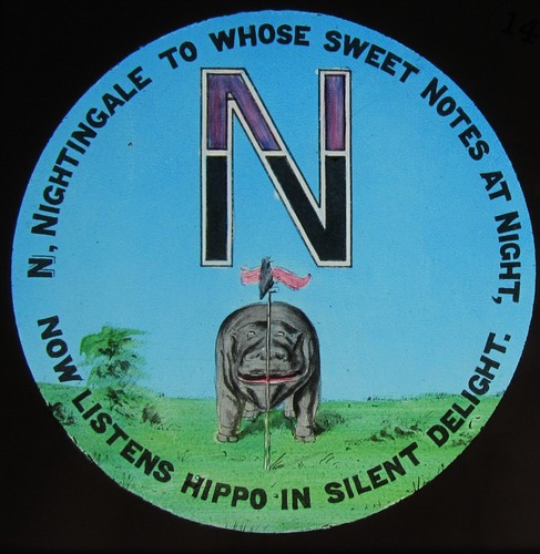 Glass magic lantern slide - glass,