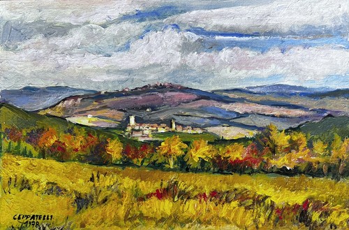 Paesaggio toscano olio - “paesaggio,