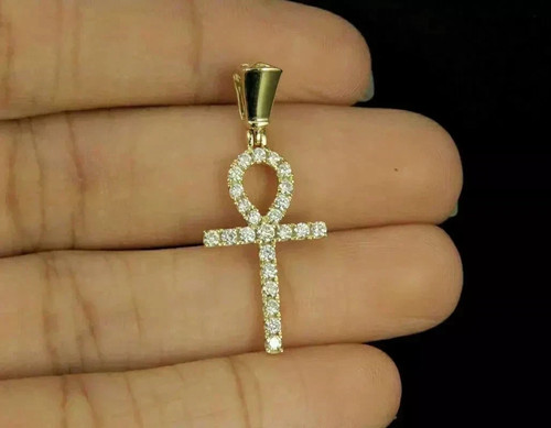 Ciondolo croce ankh moissanite - croce,