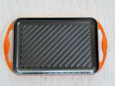 LE CREUSET piastra griglia grill, cm 33 per verdure e carne, ORIGINALE, arancio