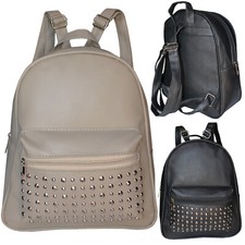 Zaino donna Borsa zainetto eco pelle zip borchie Casual comodo novità  9816