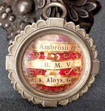 RELIQUIA MULTIPLA SANT AMBROGIO SAN LUIGI GONZAGA BEATA VERGINE MARIA MILANO