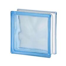 VETROCEMENTO VETROMATTONE ONDULATO AZZURRO 19X19X8 cm