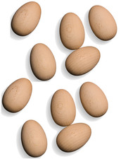 Set 10 uova in legno grezzo per decoupage – faggio