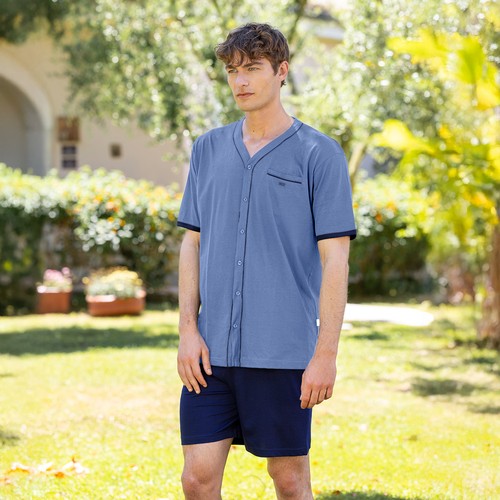 Pigiama uomo maglia aperta - , in