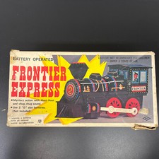 Vintage Metal Tin Toy Train SKK SHINSEIKIKI Battery Operated Frontier Express