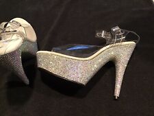 Tacchi in cristallo scintillante lap dance (nuovi) taglia 11